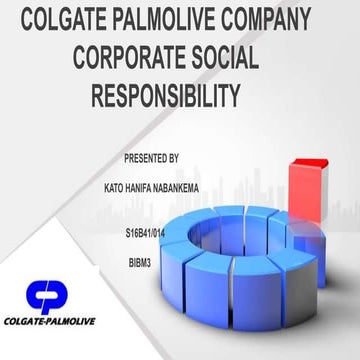 Corporate Social Responsibility of Colgate Palmolive Company 