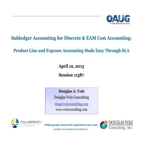 Oracle EBS Subledger Accounting for Discrete & EAM Cost Accounting