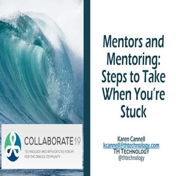 Mentors and Mentoring: Steps to Take When You are Stuck