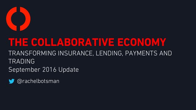 Collaborative Finance  2016 Update