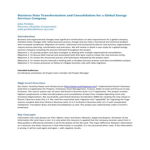 Collaborate 2012-business data transformation and consolidation for a global ...