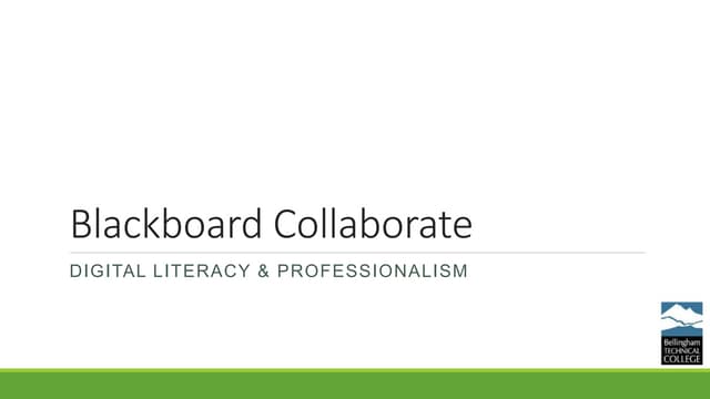 Collaborate Digital Literacy Workshop
