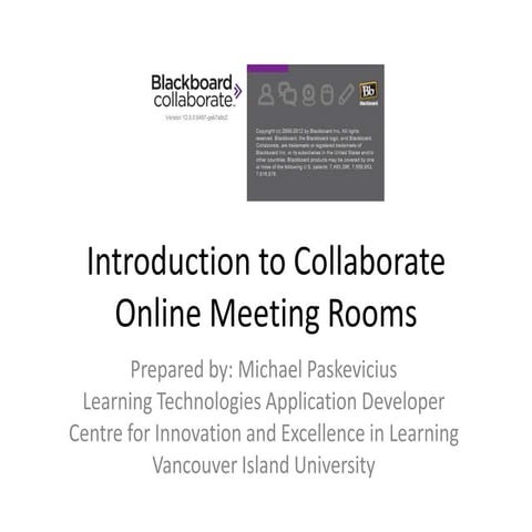 Introduction to Blackboard Collaborate 