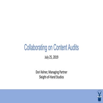 Collaborating on content audits