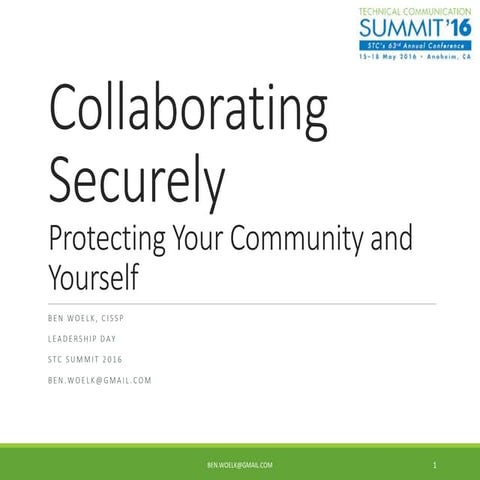 Collaborating securely: Protecting Your Community and Yourself