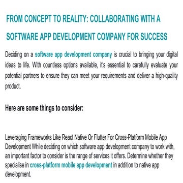 How can a software app development company ensure the successful delivery of ...