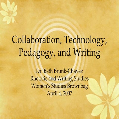 Collaboration, Technology, Pedagogy, and Writing