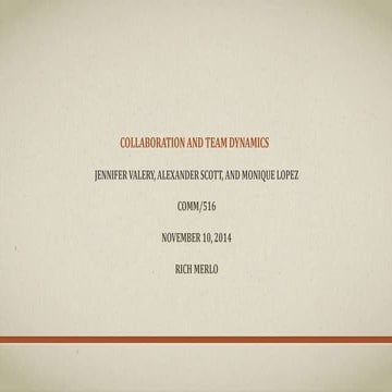 Collaboration and Team Dynamics