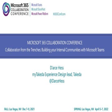 Collaboration from the Trenches : Building your Internal Communities with Mic...