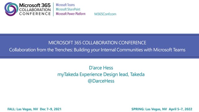 Collaboration from the Trenches : Building your Internal Communities with Microsoft Teams