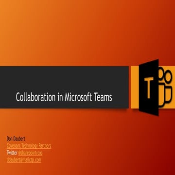 Collaboration in Microsft Teams | PPTX