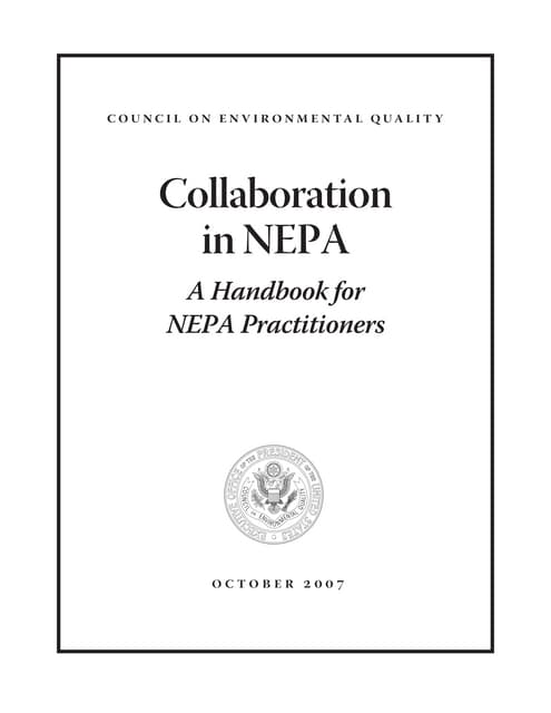 Collaboration In Nepa: A Handbook for Practioners