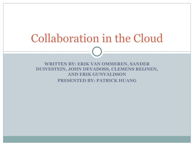 Collaboration In The Cloud Presentation