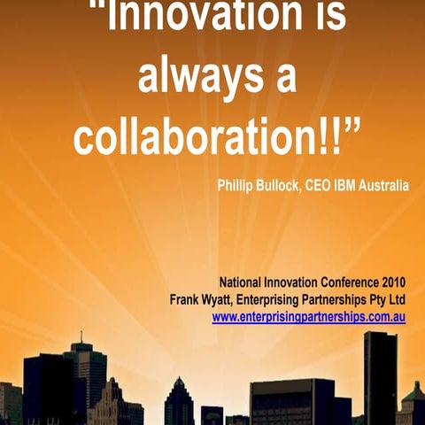 Collaboration speech to the National Innovation Conference