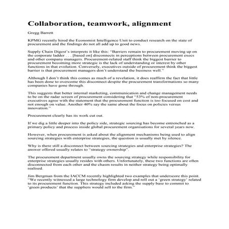 Collaboration teamwork alignment