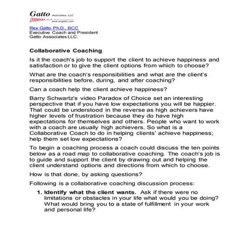 Collaborative coaching 