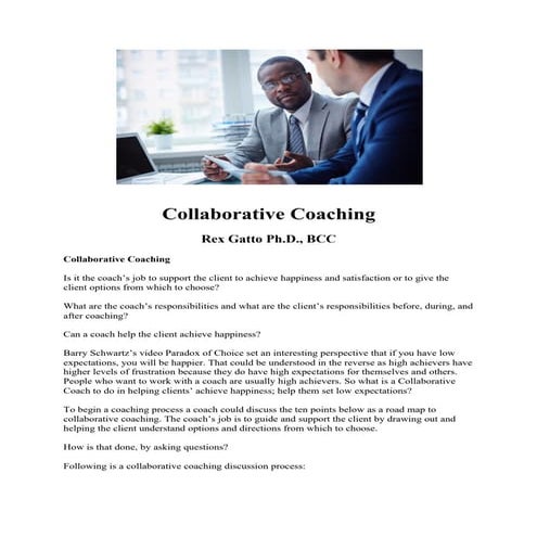 What is Collaborative Coaching?