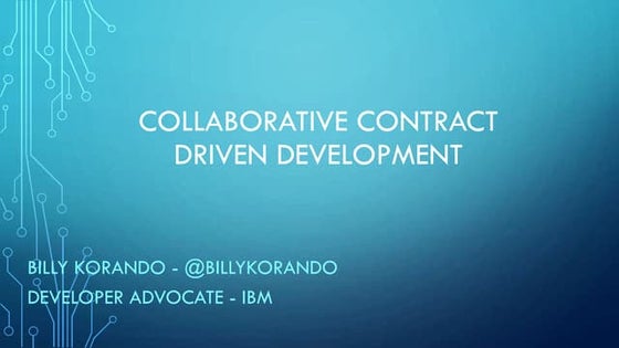 Contract driven development | PPT