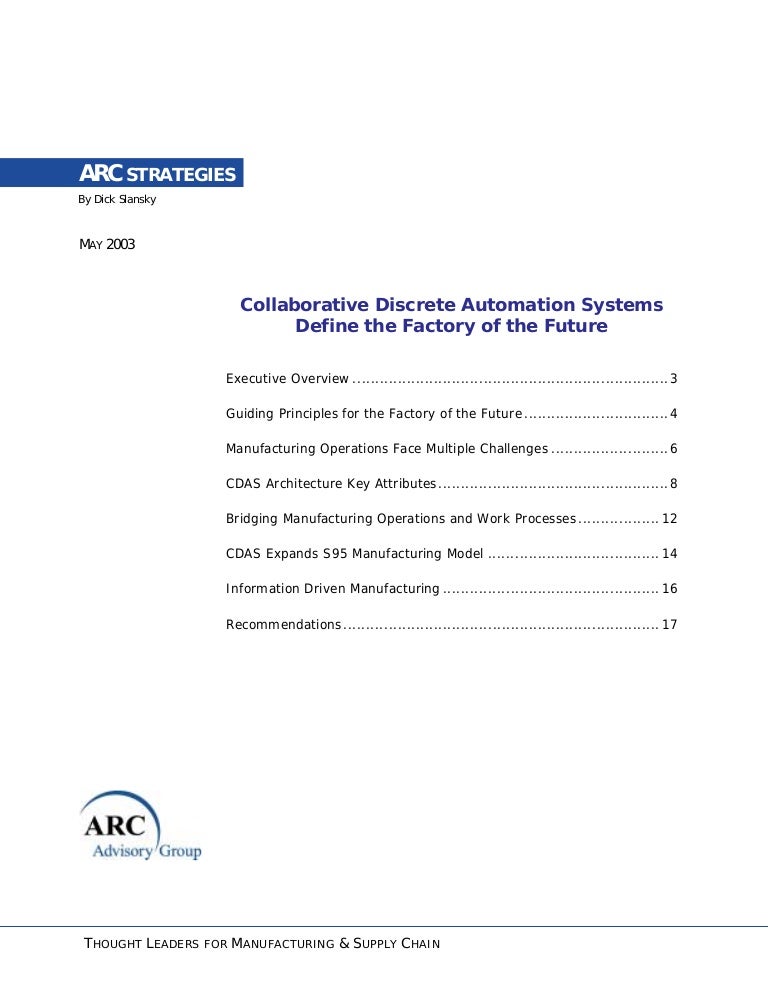 Collaborative Discrete Automation Systems Define The Factory Of The F