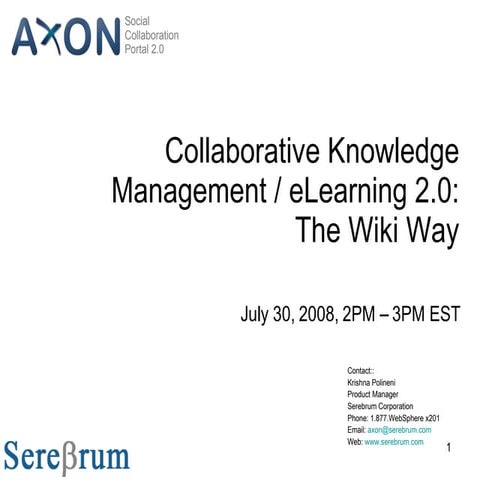Collaborative Knowledge Management E Learning The Wiki Way