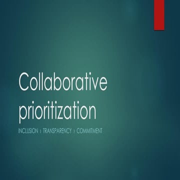 Collaborative prioritization