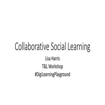 Collaborative Social Learning