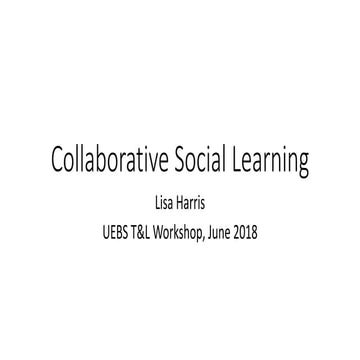 Collaborative Social Learning