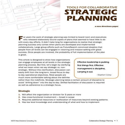 Collaborative strategicplanning
