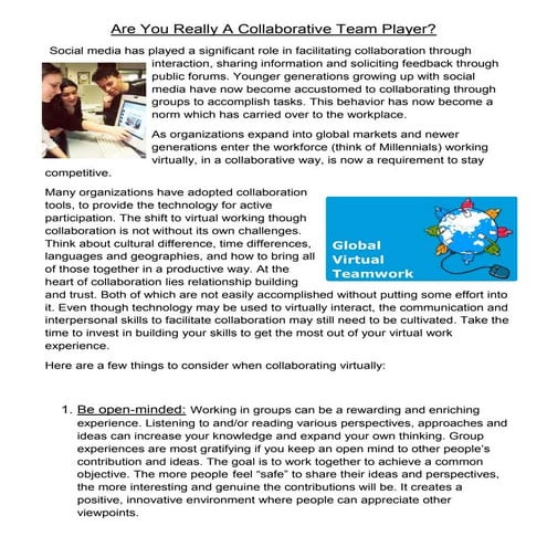 Are You Really A Collaborative Team Player?