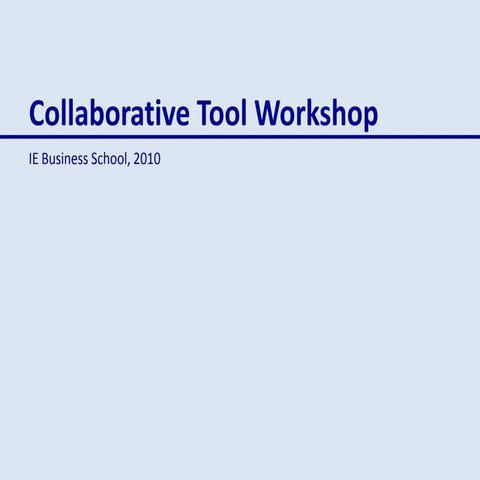 Collaborative Tool Workshop
