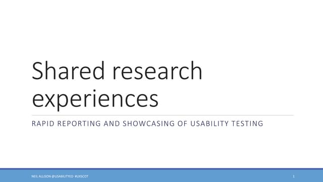 Collaborative usability test reviews   UX Scotland 2019