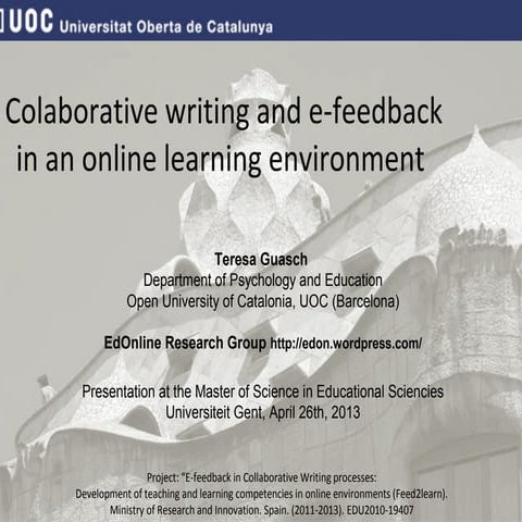 Collaborative writing feedback vle_master students_gent_april2013_v2