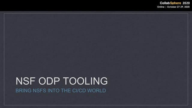 CollabSphere 2020 - NSF ODP Tooling