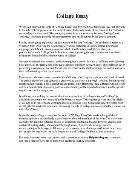 Collage Essay University of Maryland Global Campus PDF Collage Essay University of Maryland Global Campus PDF