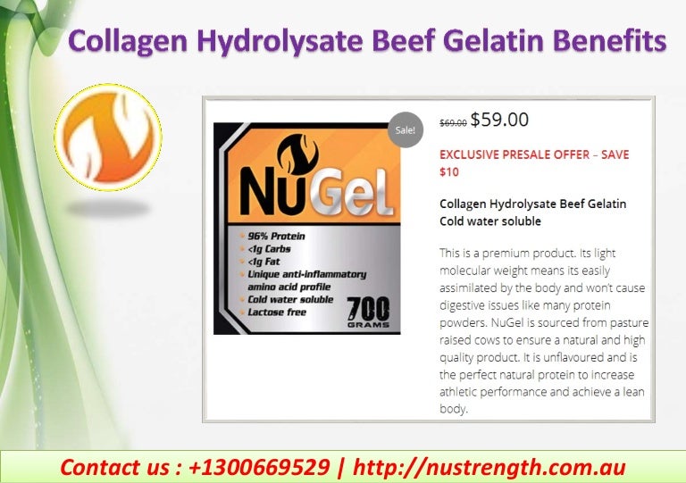Collagen Hydrolysate Beef Gelatin Benefits
