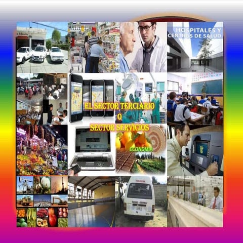 Collage sector terciario o sector servicios