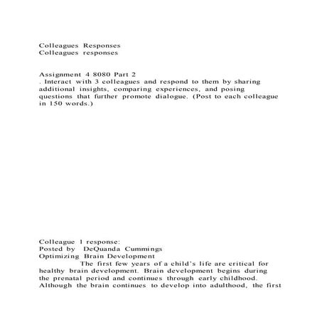 Colleagues ResponsesColleagues responsesAssignment 4 8080 