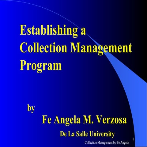 Establishing a Collection Management Program