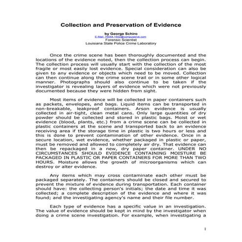 Collection and preservation of evidence3
