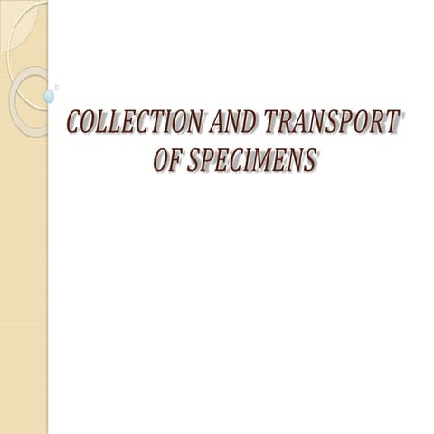 specimen collection and transport