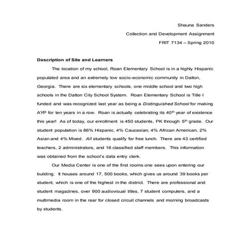 Collectiondevelopmentassignment7134