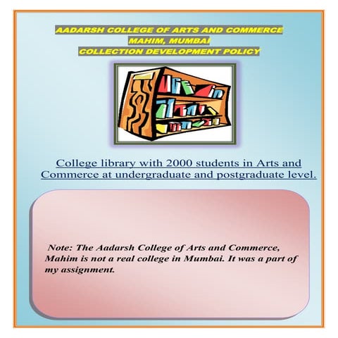 Collection Development Policy in College Library