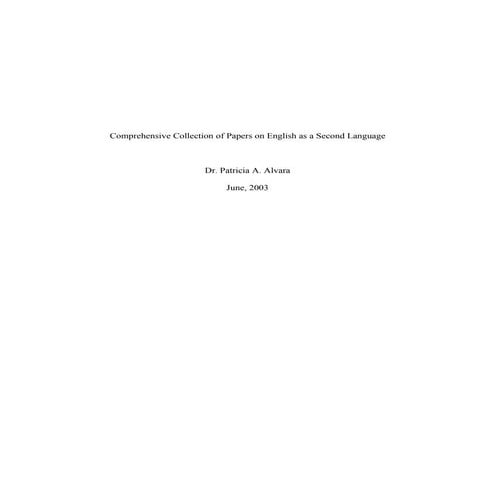 Collection of papers on english as a second language