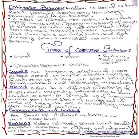 Collective behaviour in socialogy