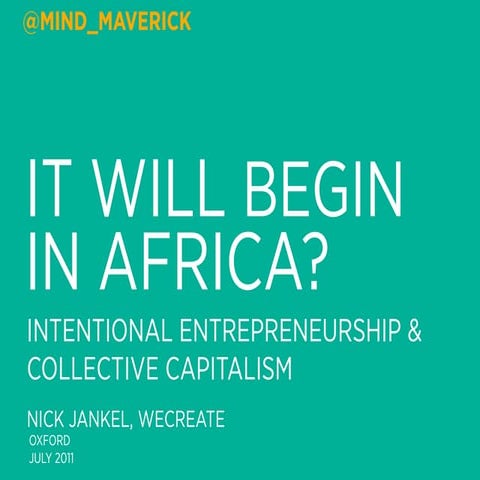 It Will Begin in Africa?: Collective Capitalism