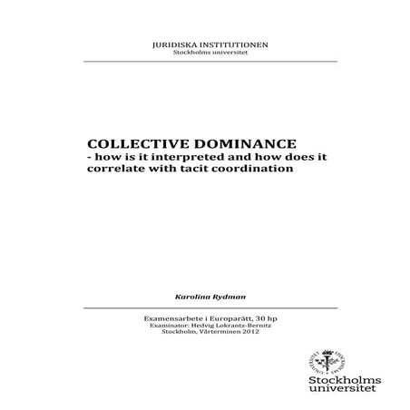 Collective dominance - Karolina Rydman
