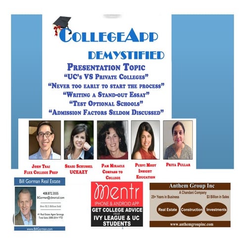 College Apps Demystified presentation (8.28.2016)