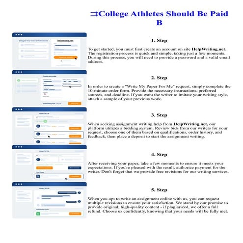 College Athletes Should Be Paid B. Online assignment writing service.
