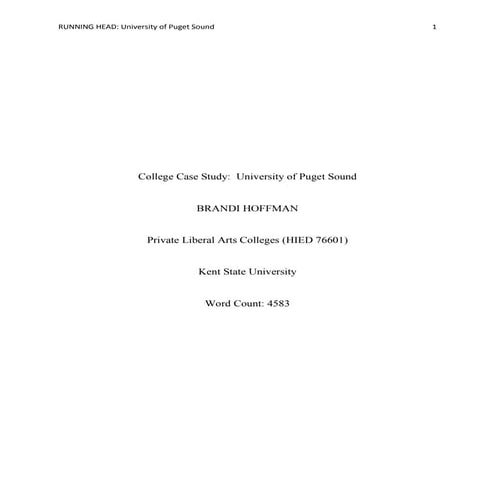 University of Puget Sound: A Case Study
