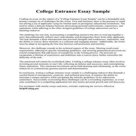 College Entrance Essay Sample.pdf